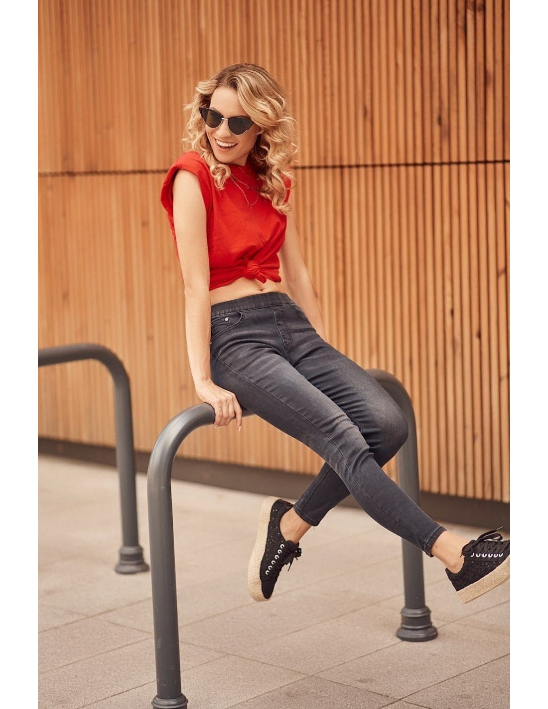 Pantaloni din denim negru 8673 - Magazin online - Boutique